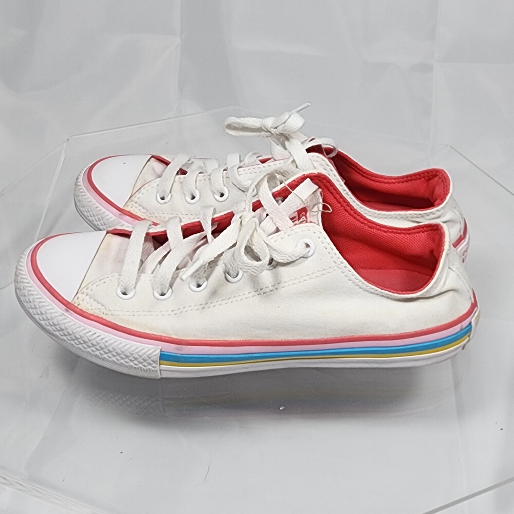 Converse Chuck Taylor All Star OX Junior 5 White/Pink/Blue/Yellow Sneakers